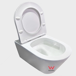Inodoro suspendido elegante con descarga tipo tornado, inodoro femenino de 4 estrellas, inodoro con descarga superior y tanque de agua, descarga dorada con efecto remolino y chorro de agua privado. - Product Image 1