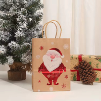 Conception festive impression sac cadeau en papier kraft de Noël artisanal haut de gamme avec cartes de vacances