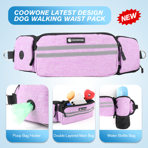 Dompet besar retpootali bebas tangan pemegang botol air anjing sabuk pinggang jalan tas kotoran tas Dispenser pelatihan hewan peliharaan Fanny Pack - Product Image 2