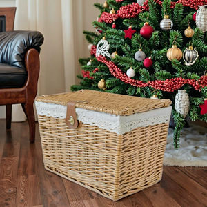 Lavinia Luxury Willow Wicker Boxes Modern Style Picnic <strong>Basket</strong> Gift Hamper <strong>Baskets</strong> in Bulk for Christmas Gift <strong>Basket</strong> - Product Image 1