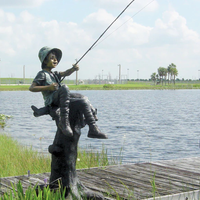 Célèbre statue en bronze personnalisée du Pêcheur et du Chien, technique de moulage