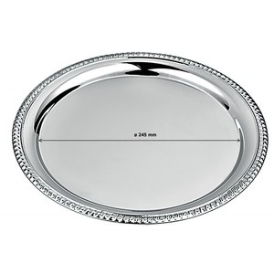 Grande Vassoio Elegante ed Ecologico in Metallo da 310 mm, Piatto da Portata con Bordo Decorato per Vassoi e Ciotole - Product Image 2