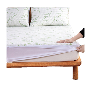 Protège-matelas King Size en bambou jacquard tricoté, <span class=keywords><strong>anti</strong></span>-<span class=keywords><strong>punaises</strong></span> <span class=keywords><strong>de</strong></span> <span class=keywords><strong>lit</strong></span>, imperméable et respirant - Product Image 1