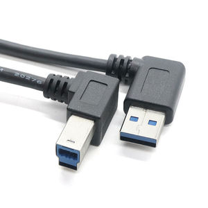 25cm Black USB 3.0 Type a Male 90 Degree Left <b>Angled</b> to USB 3.0 a Type Right <b>Angled</b> Extension Cable - Product Image 4
