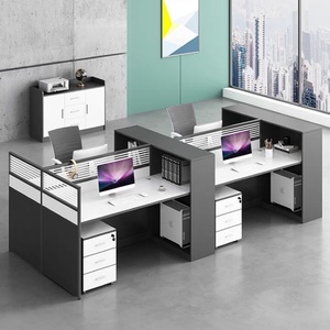 Modular Modern <b>Workstation</b> 4 Person Computer <b>Desk</b> Office Furniture Work Station - Product Image 1
