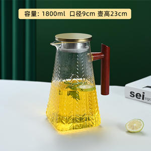 <span class=keywords><strong>Carafe</strong></span> <span class=keywords><strong>ou</strong></span> pot à eau <span class=keywords><strong>en</strong></span> <span class=keywords><strong>verre</strong></span> avec poignée et couvercle <span class=keywords><strong>en</strong></span> métal <span class=keywords><strong>en</strong></span> acier inoxydable 304 pour cuisine et table - Product Image 3