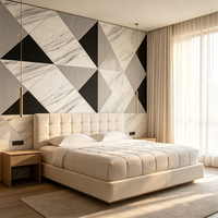 Papier peint géométrique en marbre blanc doré auto-adhésif IXPE, imperméable, amovible, motif triangulaire, autocollant mural décoratif