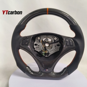 YTcarbon para <span class=keywords><strong>volante</strong></span> de fibra de carbono Real de estilo de carreras personalizado de la serie 1 E87 <span class=keywords><strong>120i</strong></span> 1M de la serie 1 de los modelos 1 - Product Image 1