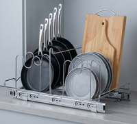 Étagère de rangement multifonctionnelle robuste à 3 niveaux en fer pour casseroles et poêles, support de cuisine moderne sur pied