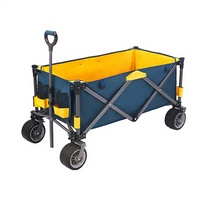 Chariot de jardin pliable robuste en acier inoxydable, chariot de camping de haute qualité pour l'extérieur, chariot de courses, OEM, capacité 100 lb