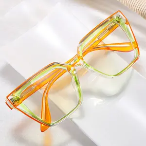 2024 Transparent Computer Glasses Frame Women Men Anti Blue Light Square Eyewear Blocking Glasses Optical Spectacle Eyeglass