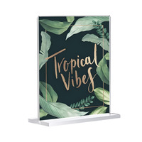 8.5X11 Double Face T Forme Flyer Titulaire Clair Acrylique Signe Stand Moderne Portable PMMA En Plastique Image Présentoir