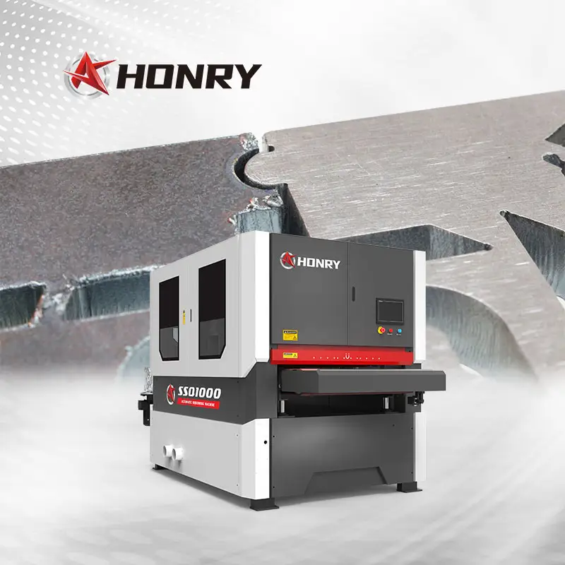 Plc Honry SSQ1000 ağır geniş zımpara kayışı tezgahı lijlisuperficie metal cüruf kaldır makinesi otomatik çapak alma makinesi