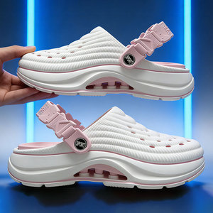 Sabots EVA pour femmes, été, antidérapants, semelle épaisse, sandales de sport de plein air, plage, blanc, rose, design à empiècements - Product Image 1