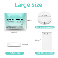 Skin-Friendly Nonwoven Disposable Bath Towel for Travel-Thickened Compressed Eco-Friendly Quick-Dry Solid Color Rectangle Shape