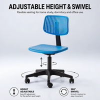 Usine en gros 2024 rotatif levage maison ordinateur chaise étudiant dortoir PP plastique chaise de bureau
