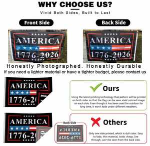 Double Sided Eco-Friendly Polyester 3x5 Ft for Anniversary Patriotic Design 1776-2026 Commemorative Flags <b>Banners</b> 250 Years Flag - Product Image 3