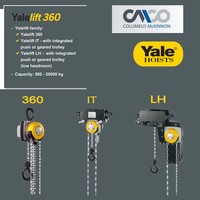 Yalelift 360 ITP 500kg-20 tonnes Palan à chaîne à main avec palans de construction intégrés à chariot à poussée ou à engrenages pour grue à portique
