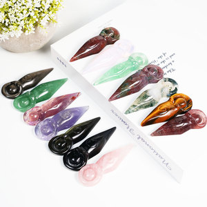 Natural Crystal Yoga Girl Carving Feather Decoration Material DIY Yoga Girl Jewelry Accessories Crystal Crafts Healing Stone