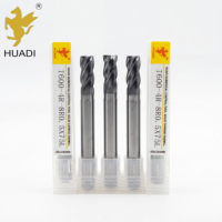 Fresa de radio de esquina de carburo sólido Huadi HRC55/65 93.5HRA AlTin/AHX de 4 filos y ángulo de helicidad de 35° para fresado en ascenso ODM/OEM