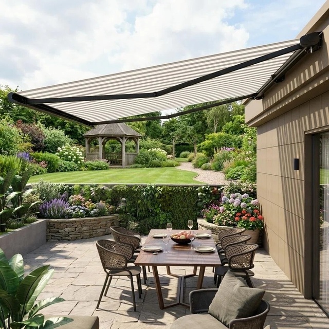 Factory Direct Sale Retractable Full Cassette Pergola Awning Canopy Motorized Patio Awning Rainproof Sun Shade 7M*4M 6M*4M 5M*4M