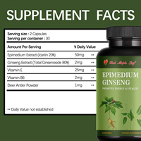 Gélules d'Épimédium et de Ginseng, Complément Alimentaire à Base de Plantes Traditionnelles Chinoises pour Booster l'Énergie et Soutenir la Vitalité