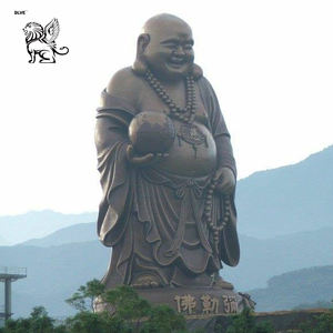 Escultura de <span class=keywords><strong>Buda</strong></span> Maitreya Sonriente, de Cobre, para Decoración de Jardín, Estilo Exterior, Grande, de Bronce - Product Image 5