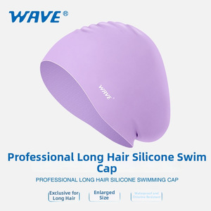 <b>Wave</b> Long Hair Silicone Swimming <b>Cap</b> For Women Durable - Product Image 4