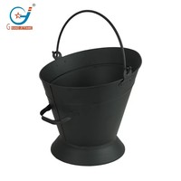 Seau à charbon en métal de 3,9 gallons, porte-cendres pour foyer intérieur