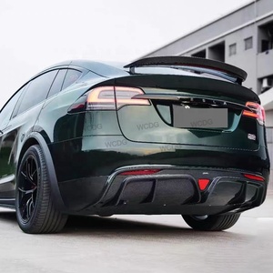 Kit de carrocería de alta calidad para Tesla Model X 2024 + fibra de carbono seca labio delantero falda lateral rueda arco difusor trasero Spoiler Body Kit - Product Image 4