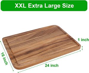 Tabla <span class=keywords><strong>de</strong></span> Cortar <span class=keywords><strong>de</strong></span> Madera <span class=keywords><strong>de</strong></span> Acacia Extra Grande para Cocina, <span class=keywords><strong>con</strong></span> <span class=keywords><strong>Fregadero</strong></span> Integrado y Asa, Apta para Pavo, Carne, Verduras, <span class=keywords><strong>Barbacoa</strong></span> - Product Image 4