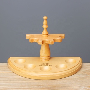 Porta pipa da fumo Romanesque supporto per pipa da tabacco in legno massello per 5 pipa da fumo LOGO personalizzato - Product Image 4