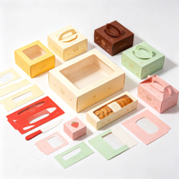 Boîte d'emballage pour pâtisserie de haute qualité avec fenêtre en PET, imprimée en couleur, pour desserts français et boîtes cadeaux sucrées