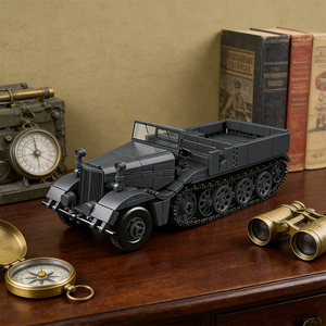 1/35 Ww2 <span class=keywords><strong>Sd</strong></span>.<span class=keywords><strong>Kfz</strong></span>. <span class=keywords><strong>9</strong></span> Famo Tracteur d'artillerie lourde allemande Half-Track Véhicules blindés Modèle à l'échelle Collection Bloc de construction - Product Image 2
