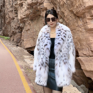 Hot Seller High Quality White Lynx Fur <strong>Coat</strong> Feeling <strong>Mink</strong> <strong>Coat</strong> with Windproof Feature Casual Winter Outerwear <strong>for</strong> <strong>Sale</strong> - Product Image 5