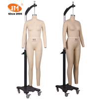 Maniquí de Costura Junmei para Mujer, Plegable, de Fibra de Vidrio, Cubierto de Tela, de Cuerpo Entero, sin Cabeza, en Pose de Pie