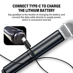 Microphone sans fil professionnel <span class=keywords><strong>PG58</strong></span>_2.4G à condensateur cardioïde en plastique et métal, portable, à main, avec suppression du bruit - Product Image 5