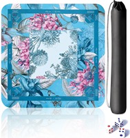 Tapis de jeu de mahjong imprimé sur mesure, motif floral vintage, couverture de table en caoutchouc antidérapante, tapis de jeu silencieux avec sac de transport