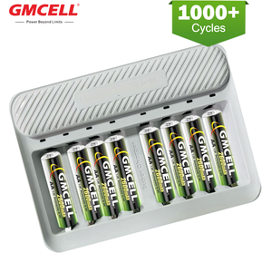 8 piles AA rechargeables haute capacité 2600 mAh avec chargeur rapide 8 emplacements, piles Ni-MH double A, 1000 cycles - Product Image 1