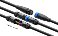 Conector Circular Multipolar de Aleación de Cobre con Certificación ISO9001, Impermeable IP68, Conexión Roscada M20, Enchufe Macho y Hembra