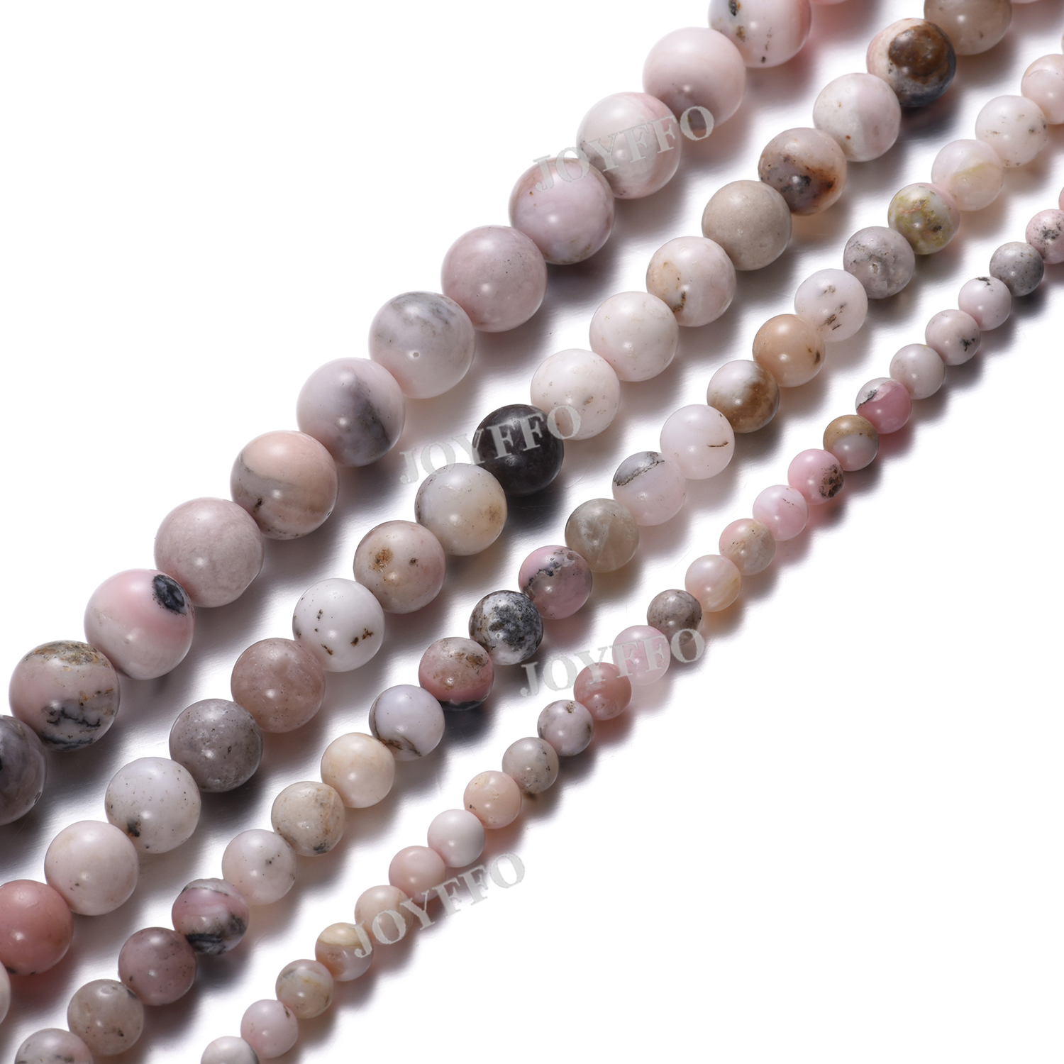 Natural Round Pink Opal Stone Beads for jewelry making loose Peruvian Peru Faceted Stone 4-12mm Opal Gemstone Beads