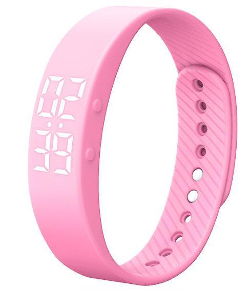 Réveil rose-3 groupes 3D, compteur de calories, étanche, chronomètre