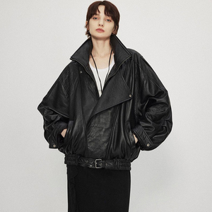 2024 nuevas llegadas al aire libre impermeable de alta calidad chaqueta de cuero genuino de <span class=keywords><strong>aviador</strong></span> para <span class=keywords><strong>mujer</strong></span> - Product Image 5