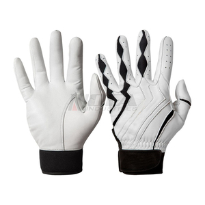 Gants de frappe de baseball en cuir souple et respirant avec meilleur logo personnalisable Position extérieure blanche pour une utilisation en extérieur - Product Image 6