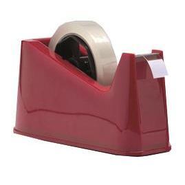Ttake <b>Tape</b> Dispenser For Adhesive <b>Tape</b> Red <b>Plastic</b> Desktop Holder With Cutter And Stand - Product Image 3