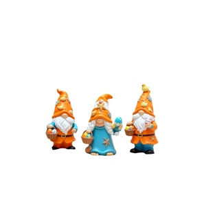 Statues de figurines personnalisées sur le thème de Pâques, ensemble de 3 pièces en résine avec poussins et œufs. Décoration charmante pour l'intérieur et l'extérieur. - Product Image 1
