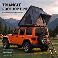 Tente de toit triangulaire en alliage d'aluminium à coque rigide, ouverture automatique, profil bas 8 cm, 2-3 personnes, quatre saisons, 4x4, camping tout-terrain