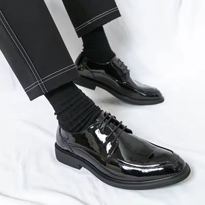 Zapatos Brogue de Malla/Tela con Cordones para Hombre, Estilo Británico, Suela Gruesa, Impermeables, Transpirables, con Soporte de Arco, Aumentan la Altura, Negros, Casuales - Product Image 4