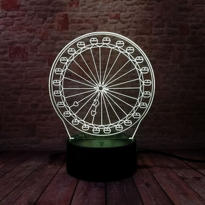 Bambini Camera Da Letto Della Decorazione LED 3D Ruota Panoramica Notturna Acrilico <span class=keywords><strong>Luce</strong></span> <span class=keywords><strong>di</strong></span> Notte Della Lampada - Product Image 1