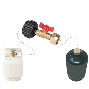 Robinet à bille en laiton QCC1, connecteur de gaz à filetage 3/8 po avec poignée rouge pour réservoir de propane - Product Image 3